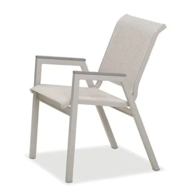Bazza Sling Bistro Stacking Chair w/ Polymer Arms