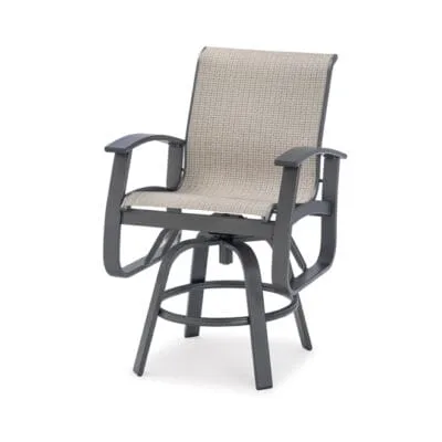 Belle Isle Sling Bar Height Swivel Arm Chair