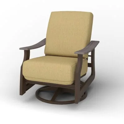 St. Catherine MGP Cushion Swivel Rocker w/ Rustic Arms