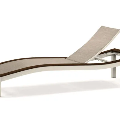 Bazza Sling Four-Position Contour Armless Chaise w/ Polymer Overlay