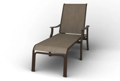 St. Catherine MGP Sling Four-Position Lay-flat Chaise w/ Rustic Arms
