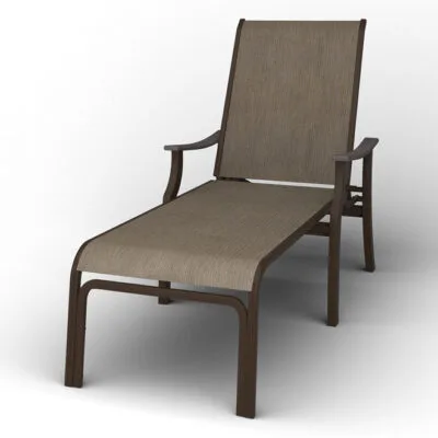 St. Catherine MGP Sling Four-Position Lay-flat Chaise w/ Rustic Arms