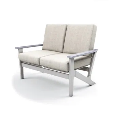 Wexler Cushion Chat Height Loveseat w/ Rustic Arms