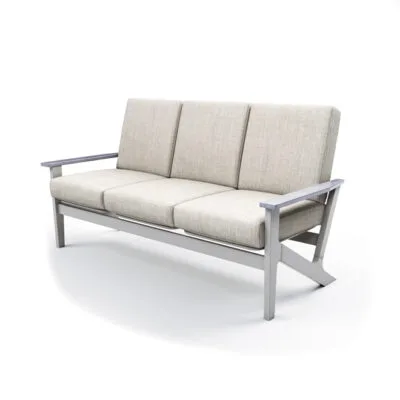 Wexler Cushion Chat Height Three-Seat Sofa w/ Rustic Arms