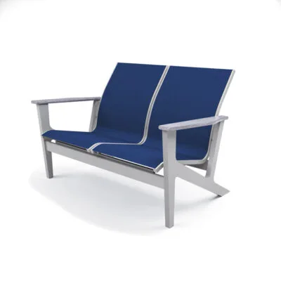Wexler Sling Chat Height Loveseat w/ Rustic Arms