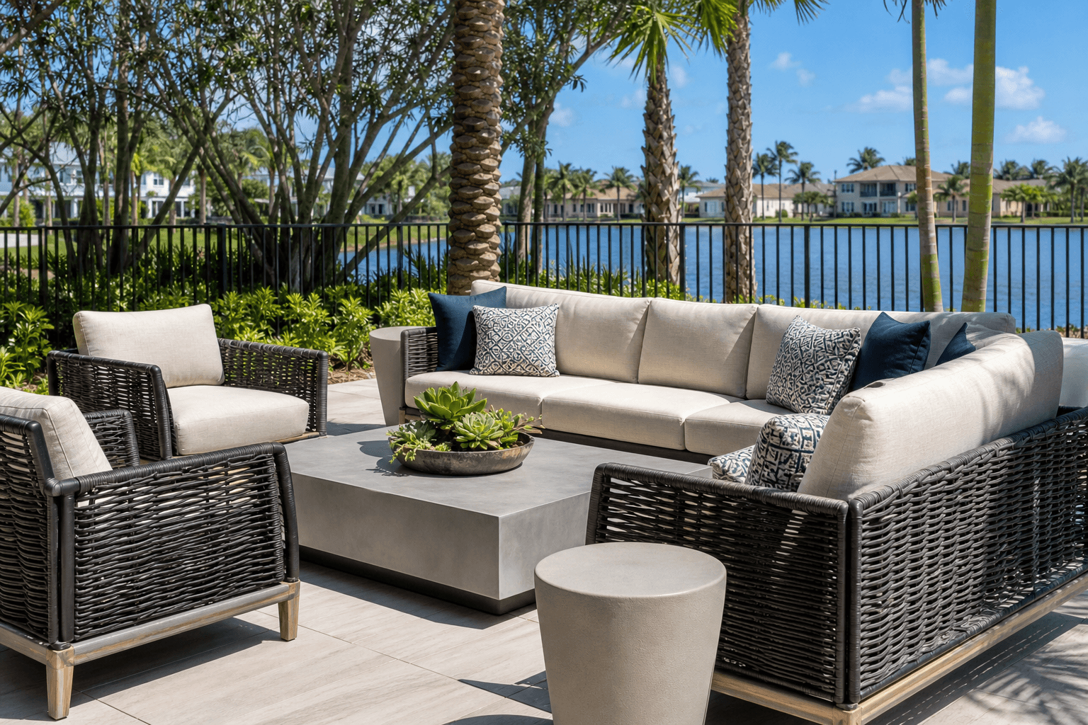 HOA Outdoor Furniture FAQ - Modern outdoor furniture in a community setting