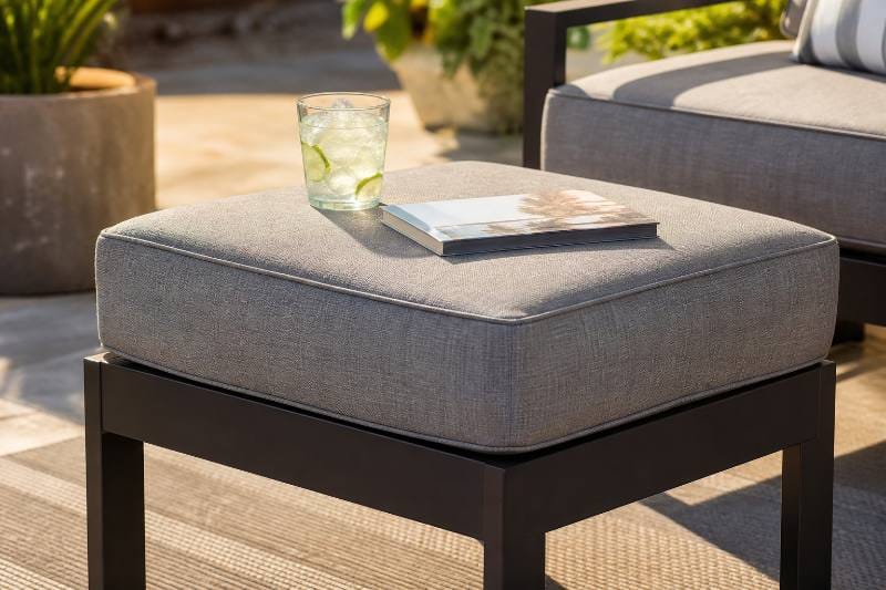 Outdoor Ottoman Buyer Guide featuring a comfortable outdoor seating arrangement