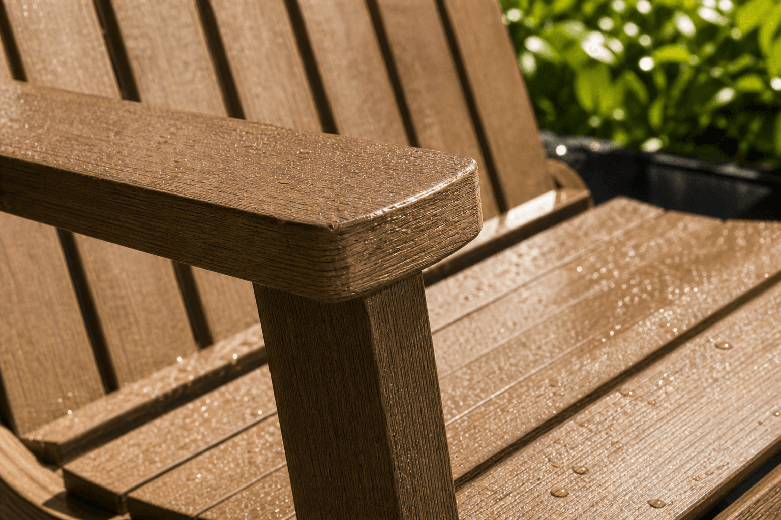 Close-up of various Eco-Wood Outdoor Chairs designs