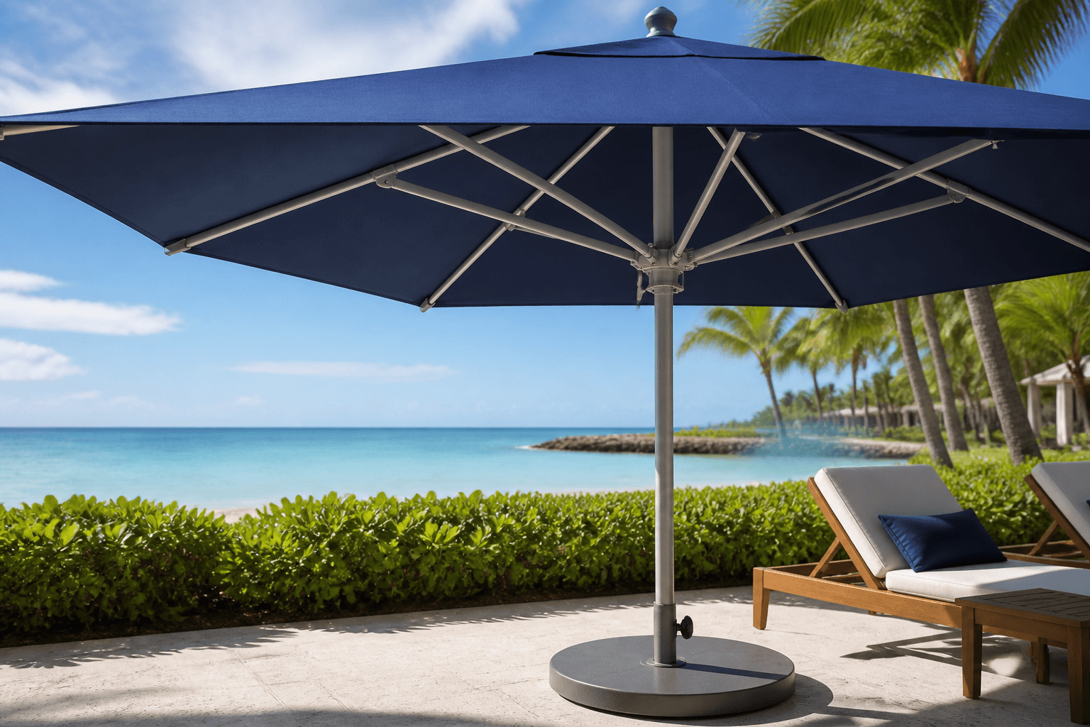 Commercial Patio Umbrellas: 9 Ultimate Choices for... 4 Close-up of durable fabric and sturdy frame of Commercial Patio Umbrellas at a resort