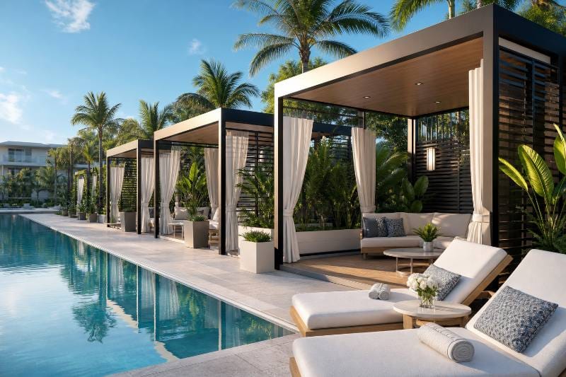 Pompano Beach Poolside Cabanas