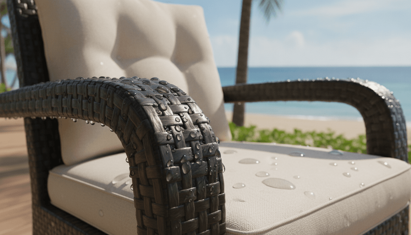 Effective Salt Air Furniture Protection methods applied to a modern patio set in Pompano Beach
