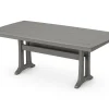 Nautical Trestle 38" x 73" Dining Table 17 Slate Grey 36