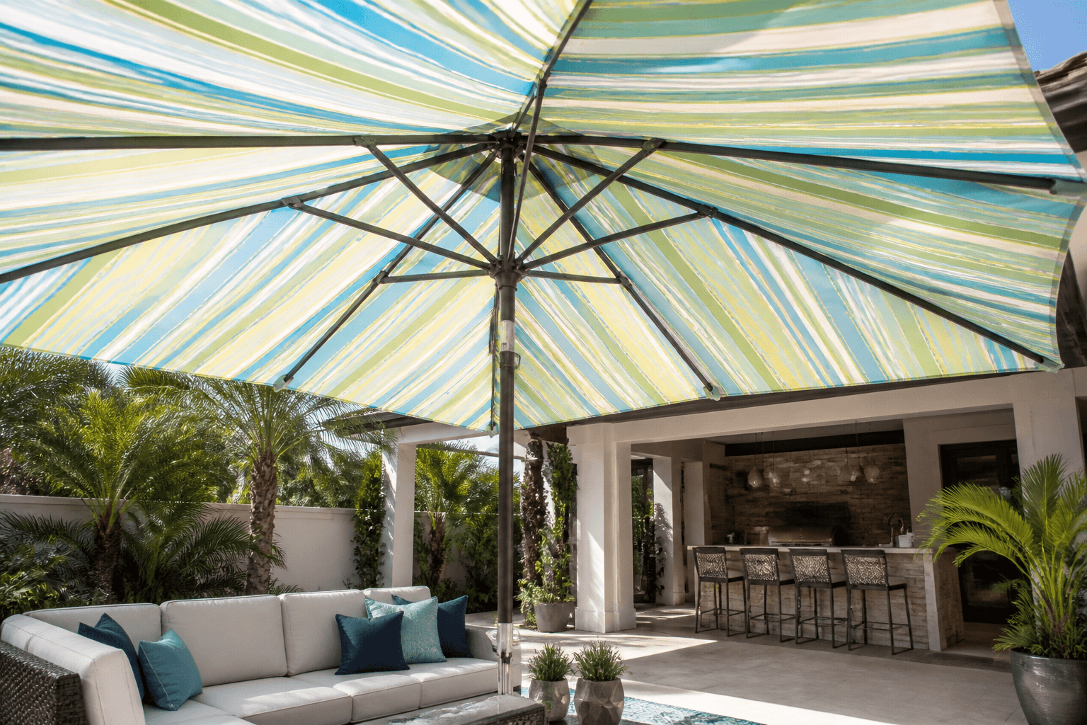 Outdoor Umbrella Fabric Replacement offering vibrant, lasting shade.