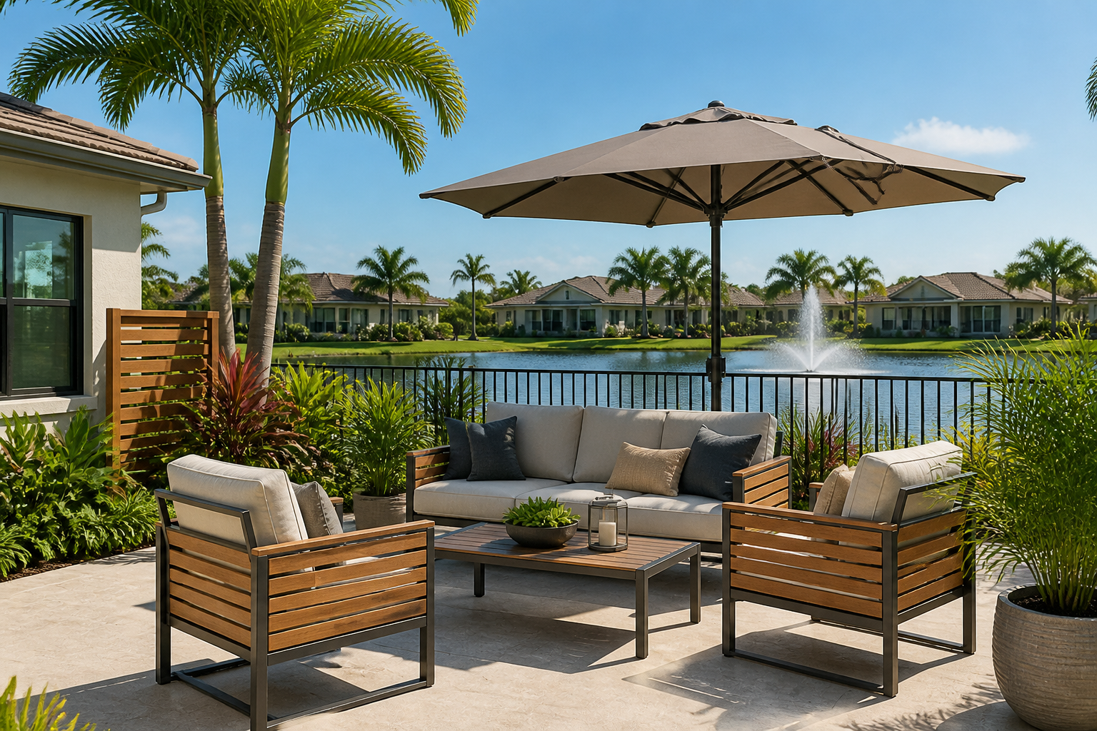 HOA Outdoor Living Design: 5 Stunning Blueprint Ideas 3 HOA Outdoor Living Design featuring custom patio furniture by Beach & Patio Outdoor Living in a Pompano Beach community.