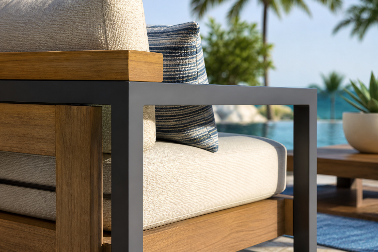 Enhancing hotel patio furniture durability through expert restoration services from Beach & Patio Outdoor Living.
